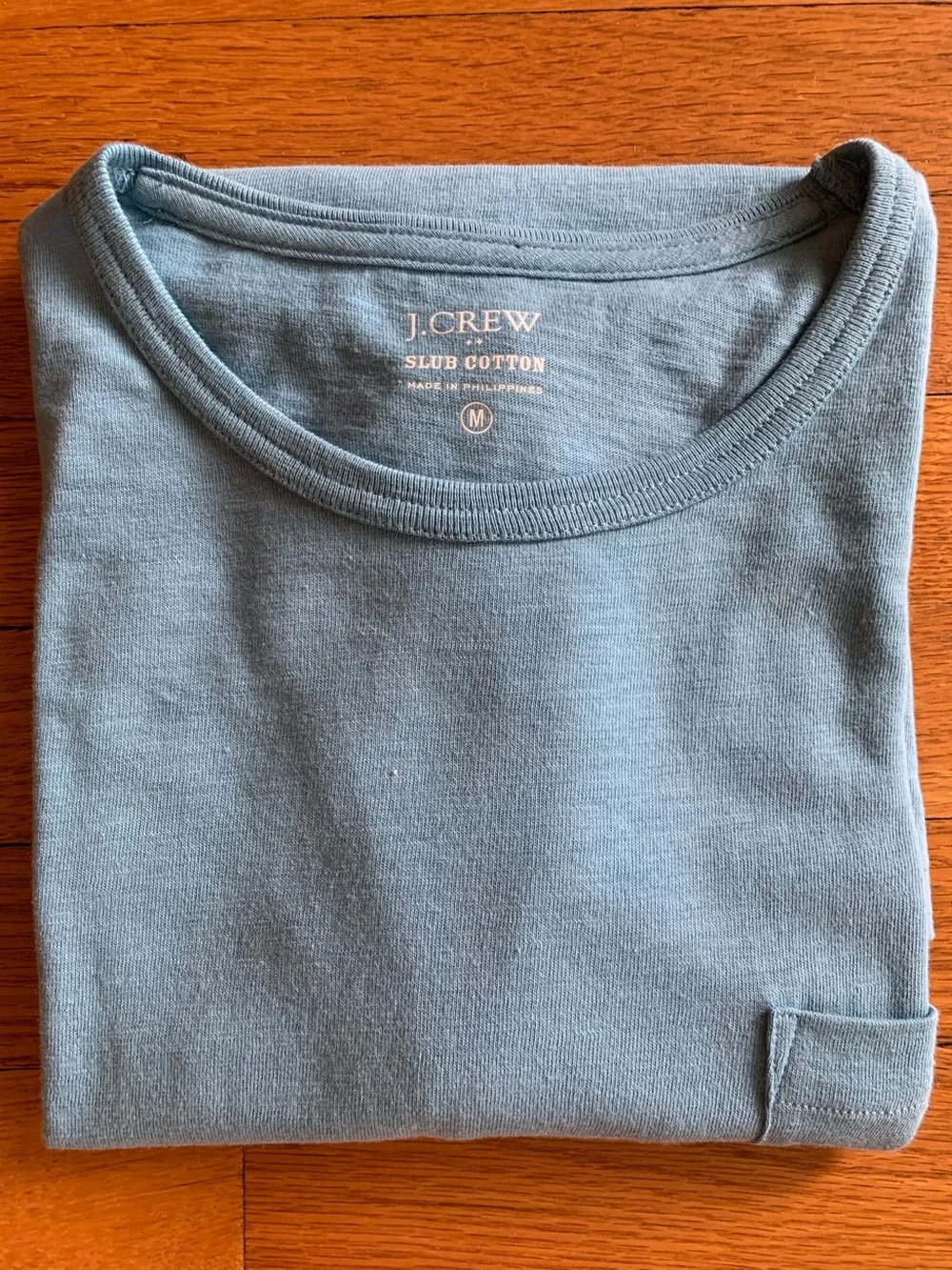 J. Crew Slub Cotton Pocket T-Shirt in Pale Blue (Medium)